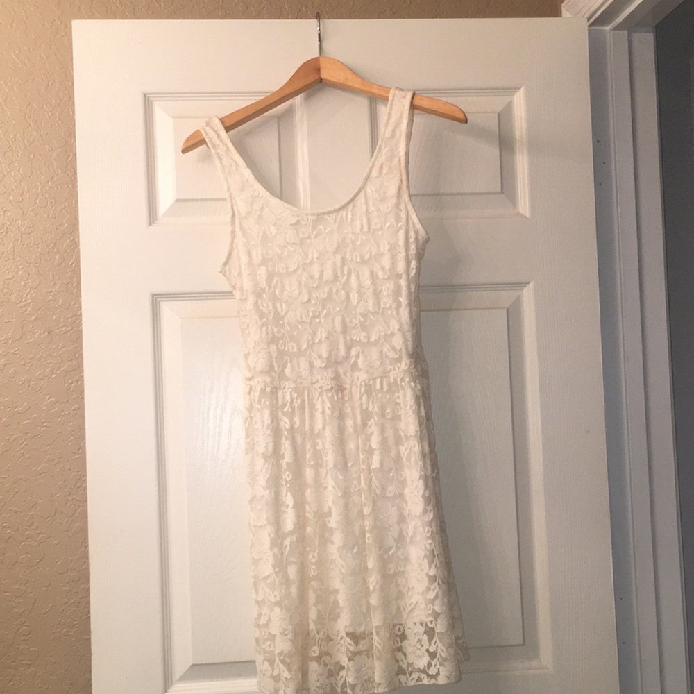 White Lace Mini Dress